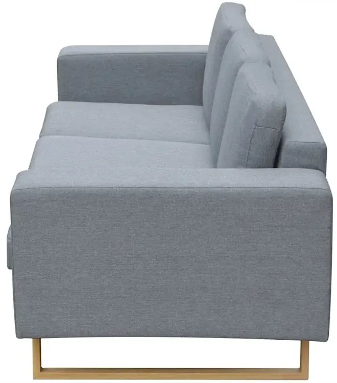 Jasnoszara 3-osobowa sofa Fina