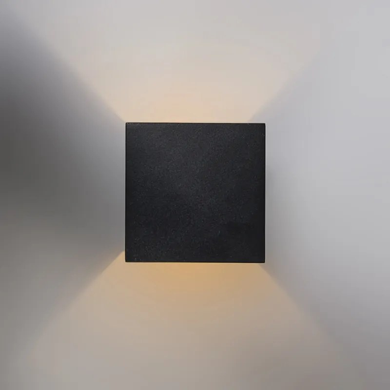 Zestaw 2 designerskich lamp ściennych czarno-złotych z LED - Caja Nowoczesny Oswietlenie wewnetrzne