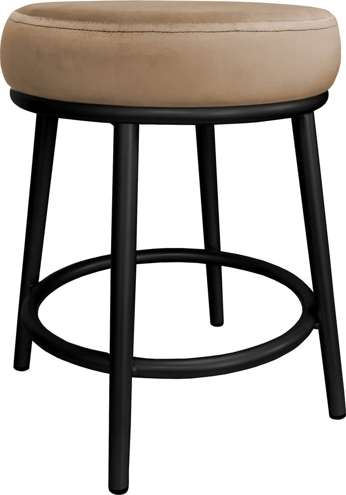 Taboret Ben tkanina Welur stelaż metalowy STOŁEK LOFT : Kolor Stelaża - Czarny , Kolor tkaniny - VELVET - MG06, Typ tkaniny - Velvet