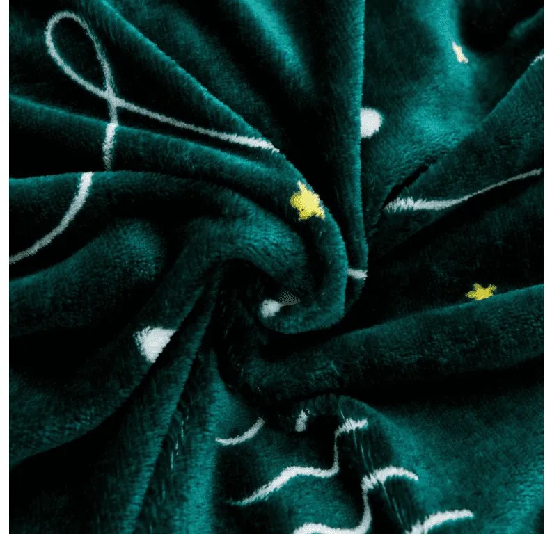 PrzytulneMieszkanie.pl PrzytulneMieszkanie.pl Pościel z mikropluszu CHRISTMAS DRIFT zielona Rozmiar pościeli: 2 szt 70 x 90 cm | 200 x 220 cm
