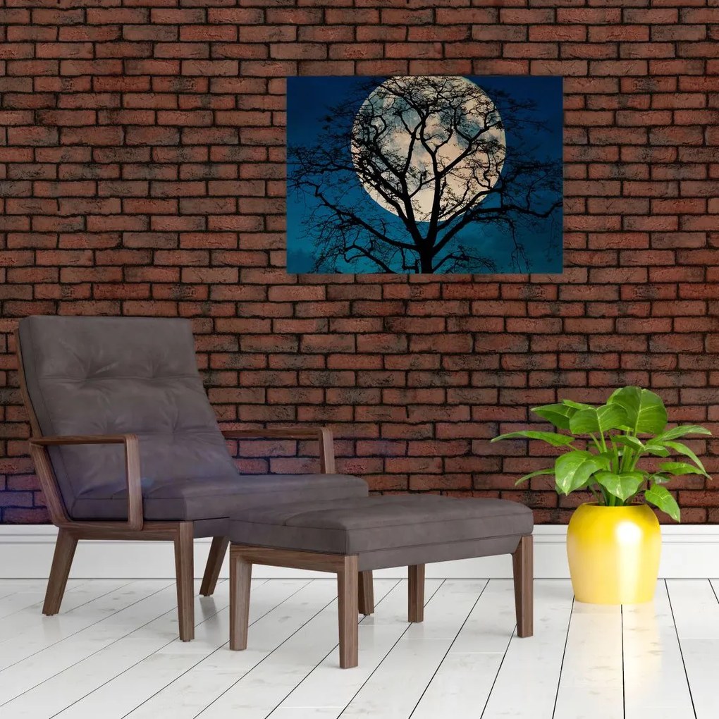 Obraz drzewa z pełnią księżyca (70x50 cm)