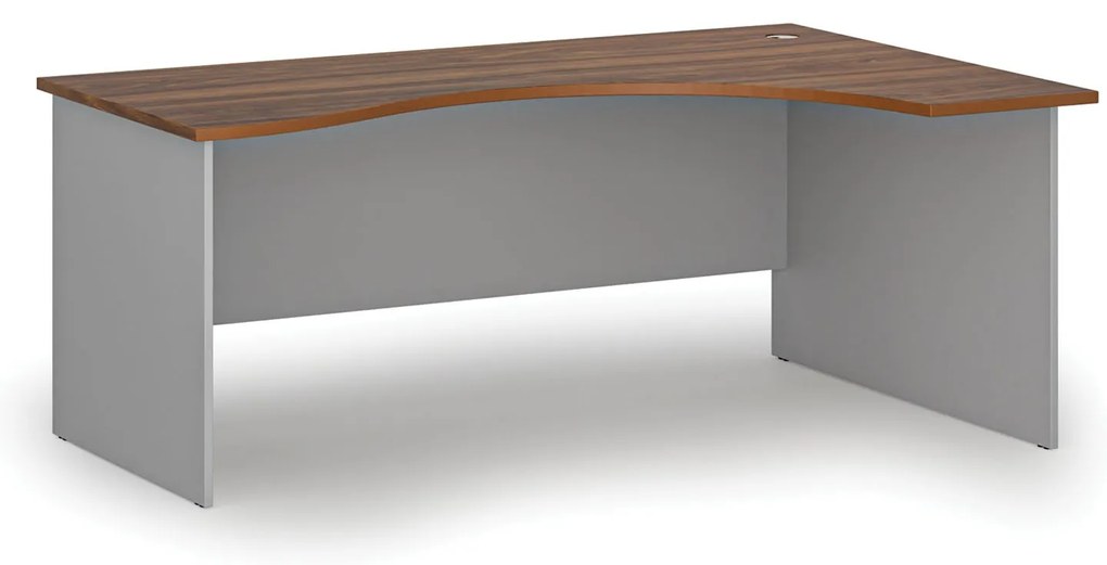 Ergonomiczne biurko PRIMO GRAY, 180x120 cm, prawe, szary/orzech