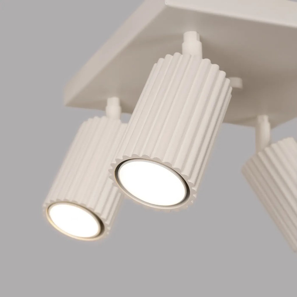 Plafon czteropunktowy KARBON 4 beżowy kwadratowy SOLLUX  LIGHTING