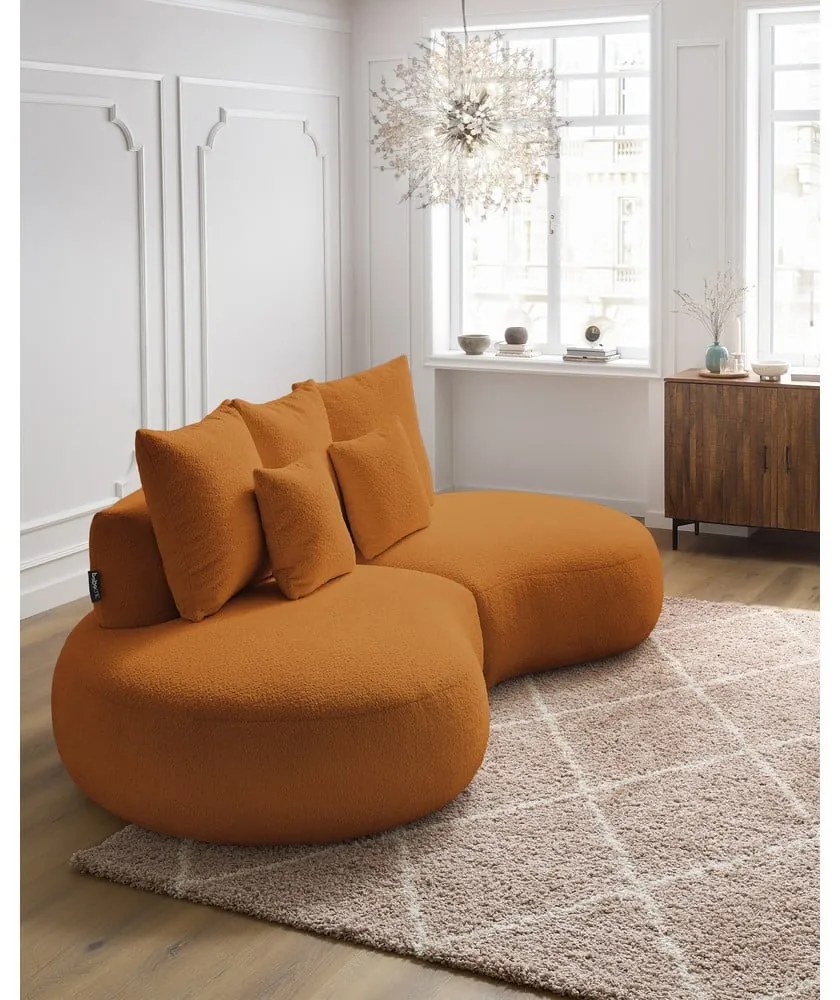 Musztardowa sofa z materiału bouclé 260 cm Saint-Germain – Bobochic Paris