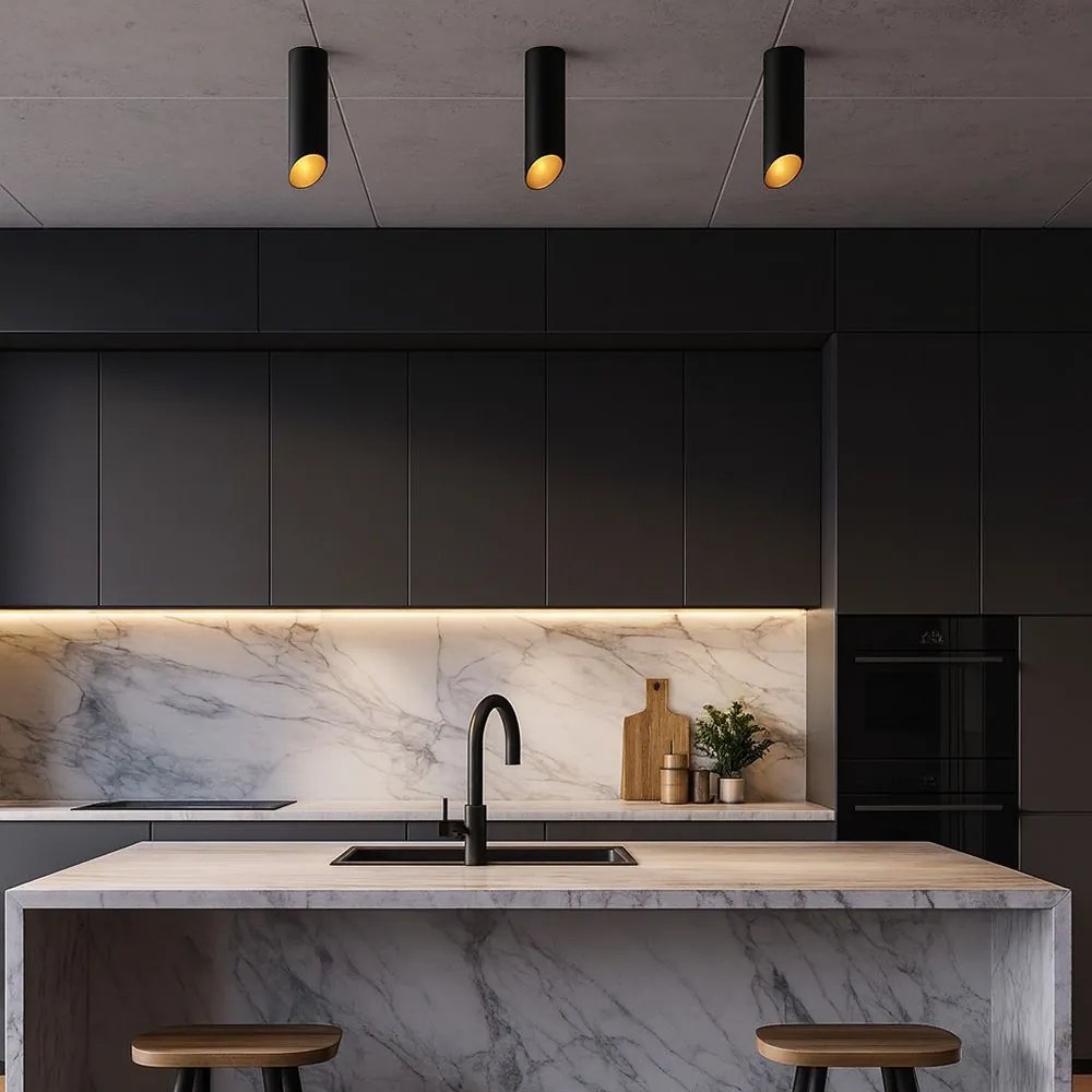 LAMPA SUFITOWA NOWOCZESNA 20 CM APP571-1C Czarna