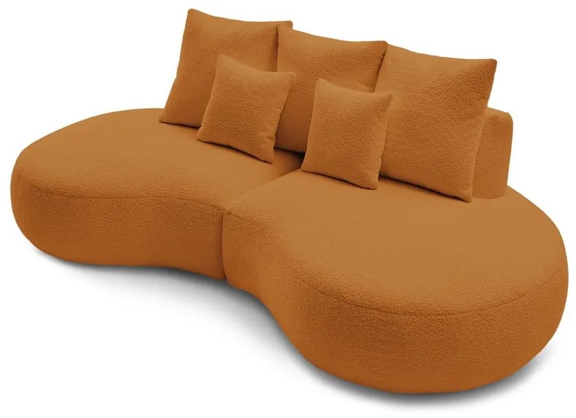 Musztardowa sofa z materiału bouclé 260 cm Saint-Germain – Bobochic Paris