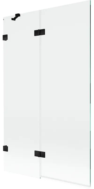 Mexen Lunar parawan nawannowy 2-skrzydłowy lewy 110 x 150 cm, transparent, czarny - 897-110-100-70-00-L