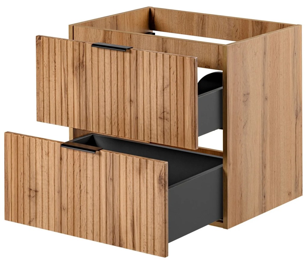 Szafka wisząca podumywalkowa w kolorze naturalnego drewna 60 x 46 cm ASTROS Light oak