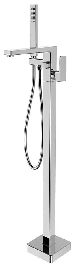 Sapho - Wolnostojący zestaw wannowy TURSI z baterią podłogową, chrom błyszczący