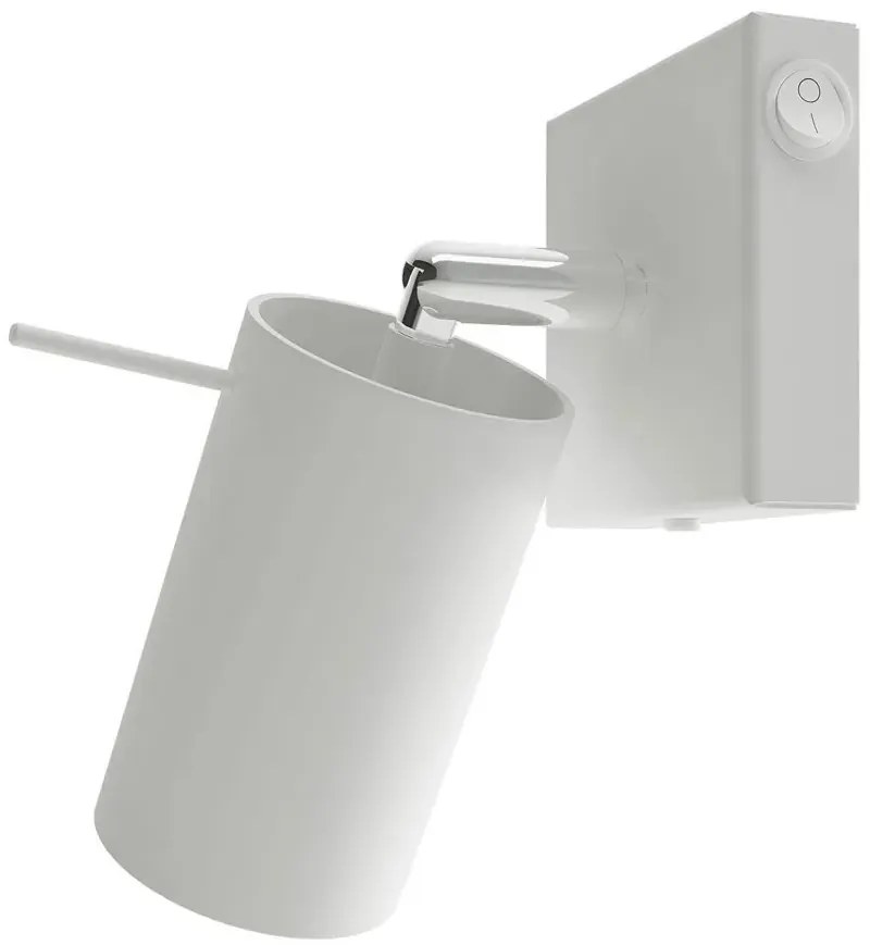 Biały ruchomy kinkiet tuba z włącznikiem - S754 P9-T13