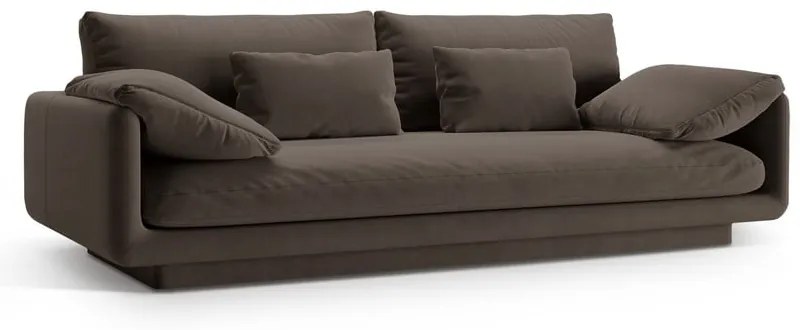 Brązowa aksamitna sofa 220 cm Torino – Micadoni