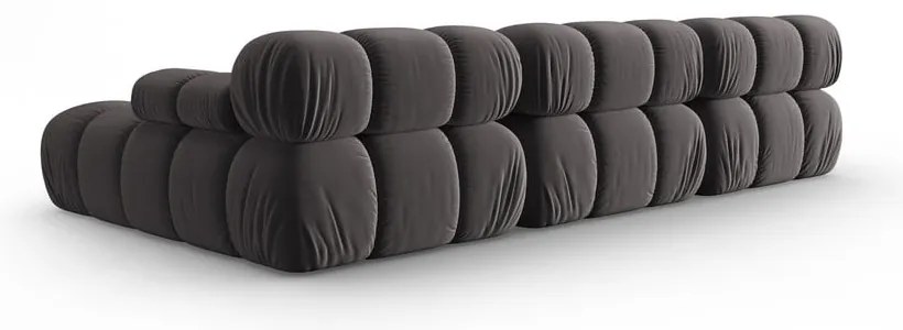 Ciemnoszara aksamitna sofa 285 cm Bellis – Micadoni Home