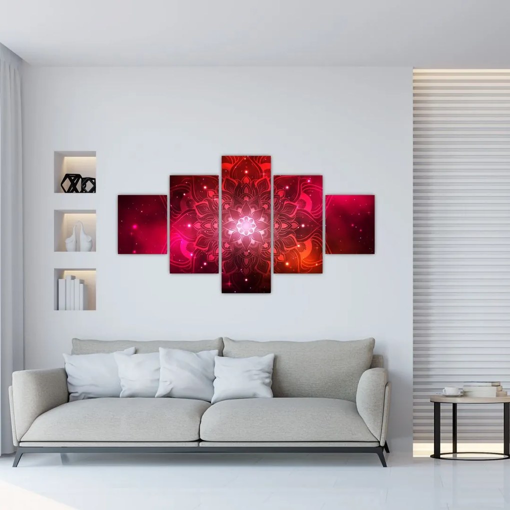 Obraz czerwonej abstrakcji (125x70 cm)