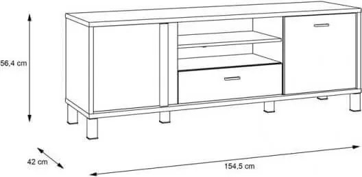 Dwudrzwiowa szafka RTV w stylu industrialnym Hayato 231