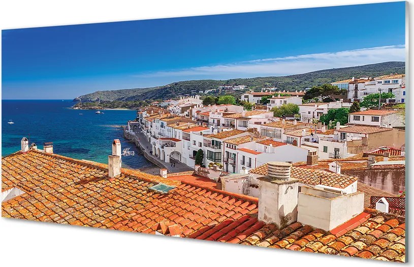 Panel szklany do Kuchni Miasto Pomiędzy Morzem a Górami