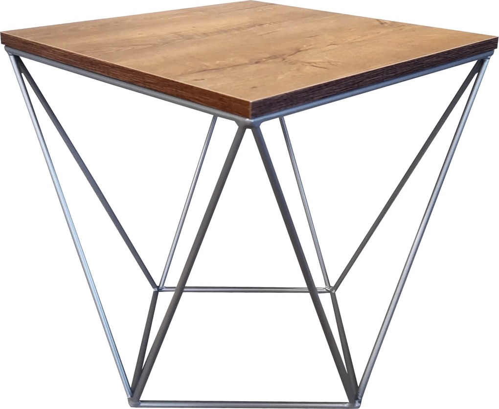 Stolik druciany kawowy Loft podstawa metalowa