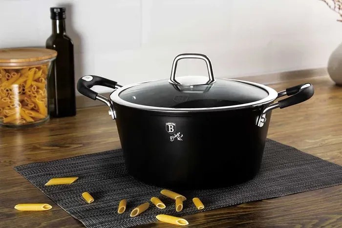 Aluminiowy czarny garnek z granitową powłoką D6-C83