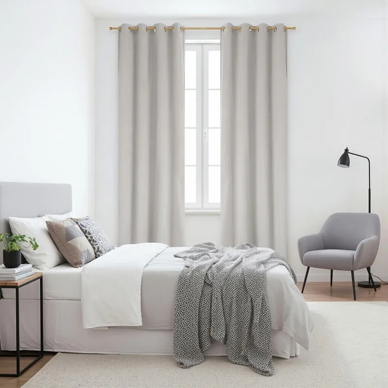 Zasłona gotowa welurowa na przelotkach 140x250 SZARA Virella