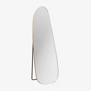 Lustro Stojące Nieregularne 55x165 Cm Z Aluminium Naruvan Złoto - Sklum