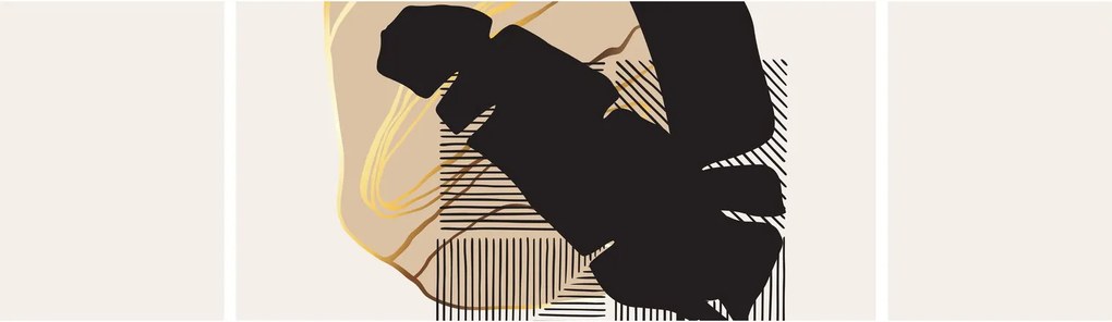 Obraz - Abstrakcja z tropikalnymi liśćmi N⁰4 (170x50 cm)