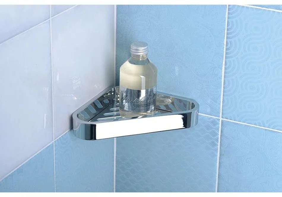 GEDY 3283 Smart półka narożna pod prysznic, 17 x 3 x 17 cm, srebrny