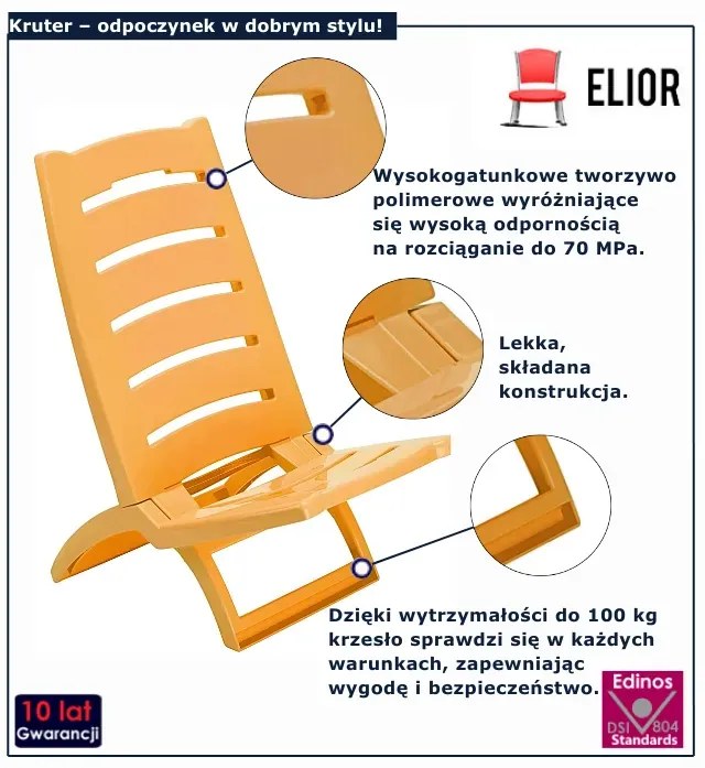 Krzesło żółte ogrodowe E2-M71