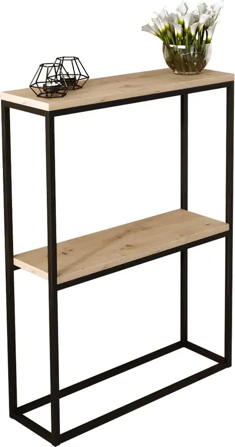Konsola w stylu loft czarny + dąb artisan Z7-P32