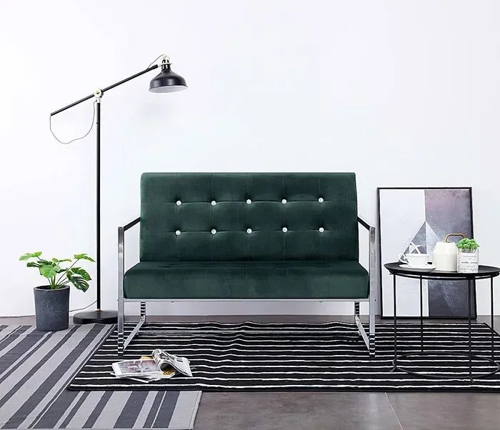 Zgrabna 2-osobowa sofa Aparro - ciemnozielona