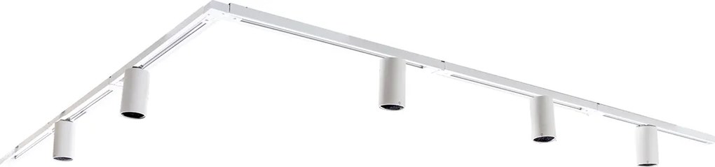 Nowoczesny system oświetlenia szynowego z 5 białymi reflektorami jednofazowymi GU10 35 mm - Iconic Ruby
