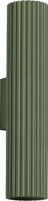 Lampa Ścienna Minimalistyczny Karbon, Aluminium - 2 Źródło - L.6.5 X H.30 Cm - Zielony Oliwkowy