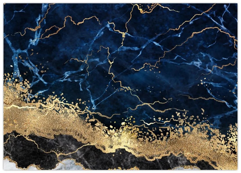 Obraz - Ciemnoniebieski marmur (70x50 cm)