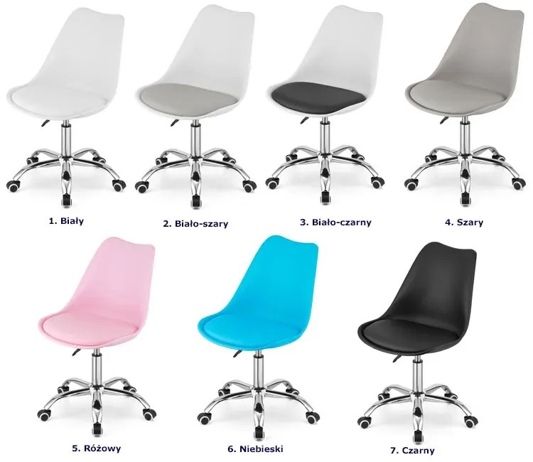 Skandynawski biało-szary obrotowy fotel S2-T98