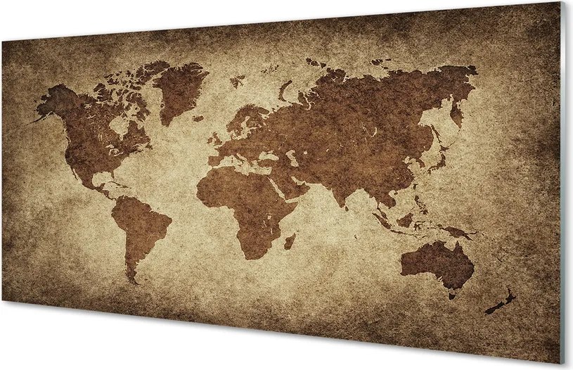 Panel nad Blat Kuchenny Szara Mapa Świata Vintage