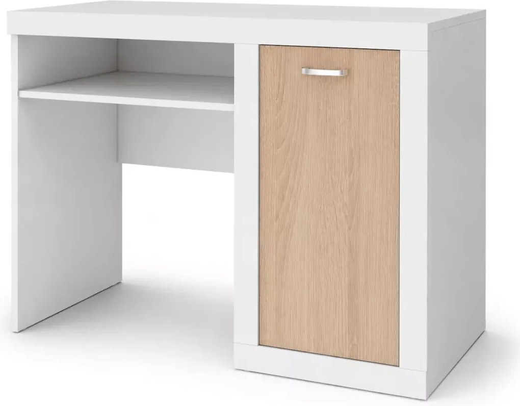 Biurko młodzieżowe Seal kolorowe do pokoju nastolatka z szufladą MDF 105 cm białe