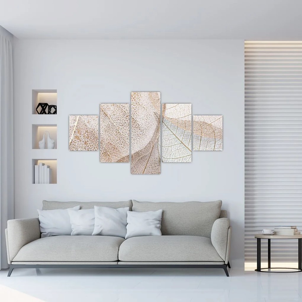 Obraz - Beżowe liście (125x70 cm)