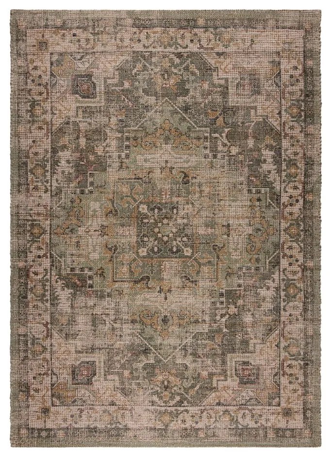 Dywan z mieszanki juty tkany ręcznie w kolorze khaki 80x150 cm Selena Jute Traditional – Flair Rugs