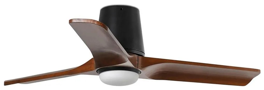 FARO 33837-1TW-LED ściemnialny wentylator HEYWOOD TUB S 10W/230V sosna/czarny śr. 90 cm + pilot