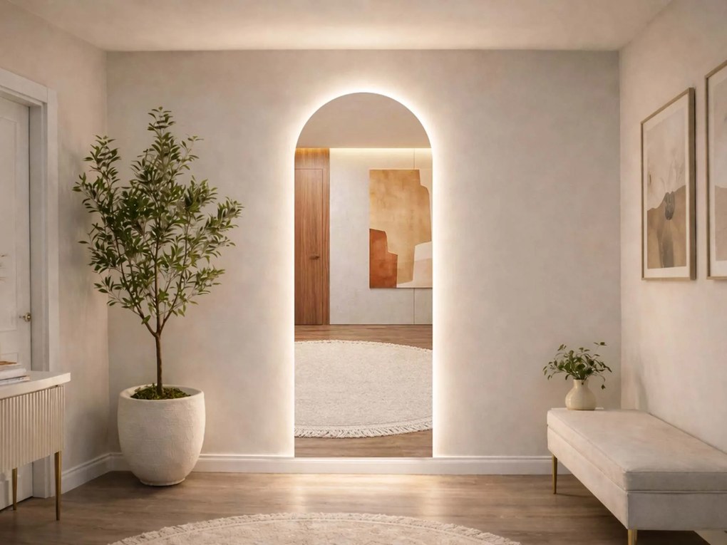 Nietypowe LED lustro do łazienki z oświetleniem A38 56×150