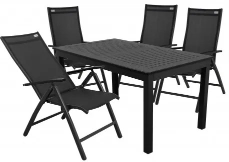 EXPERT ANTRACIT - aluminiowy zestaw wypoczynkowy 4+1