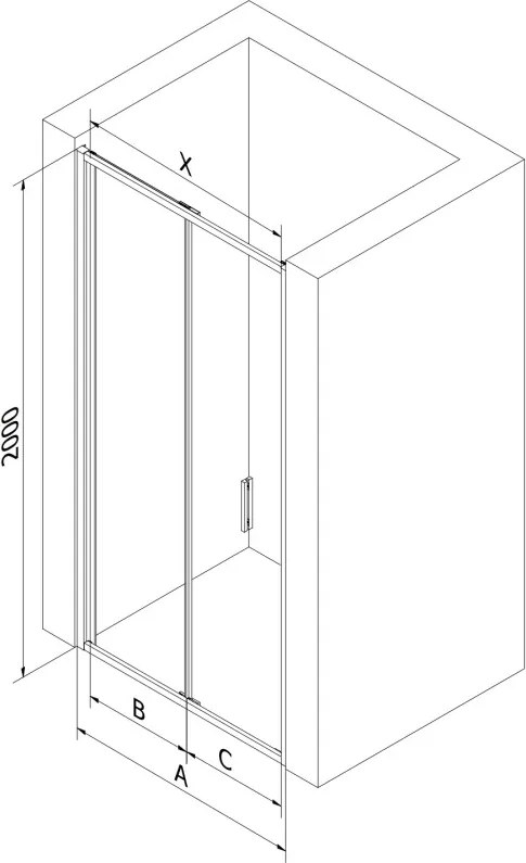 Mexen Exo drzwi prysznicowe składane 60 cm, transparent, chrom - 816-060-000-01-00