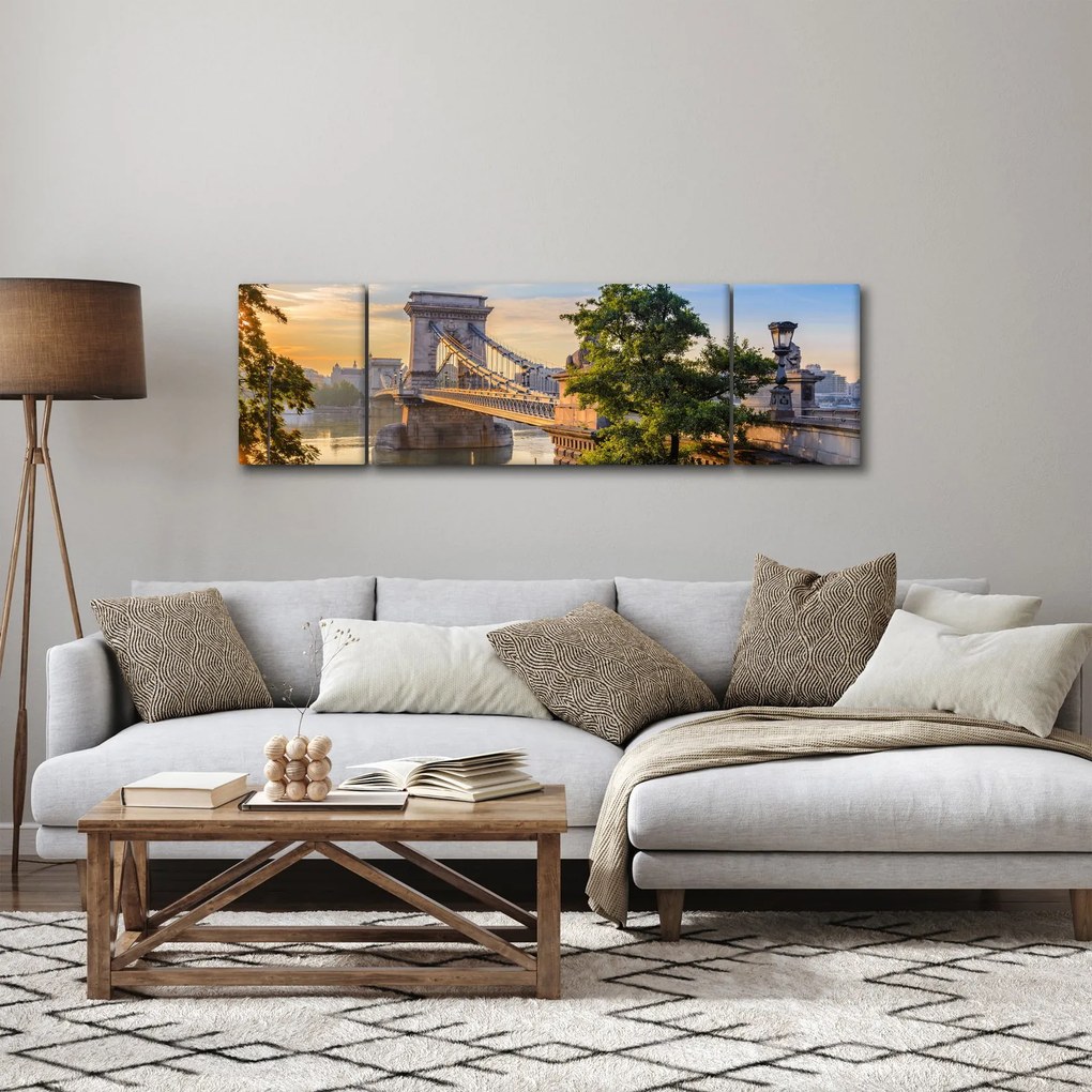 Obraz - Most nad rzeką, Budapeszt, Węgry (170x50 cm)