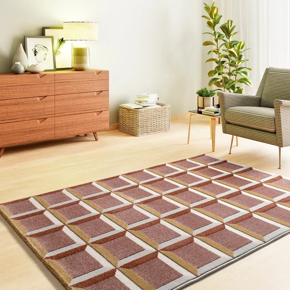 Dywan w kolorze terakoty 80x150 cm Amara – Universal