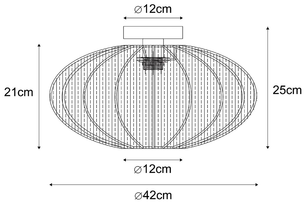 Lampa sufitowa w stylu japandi, brązowa, z abażurem z tkaniny - BidaDesignerski Oswietlenie wewnetrzne