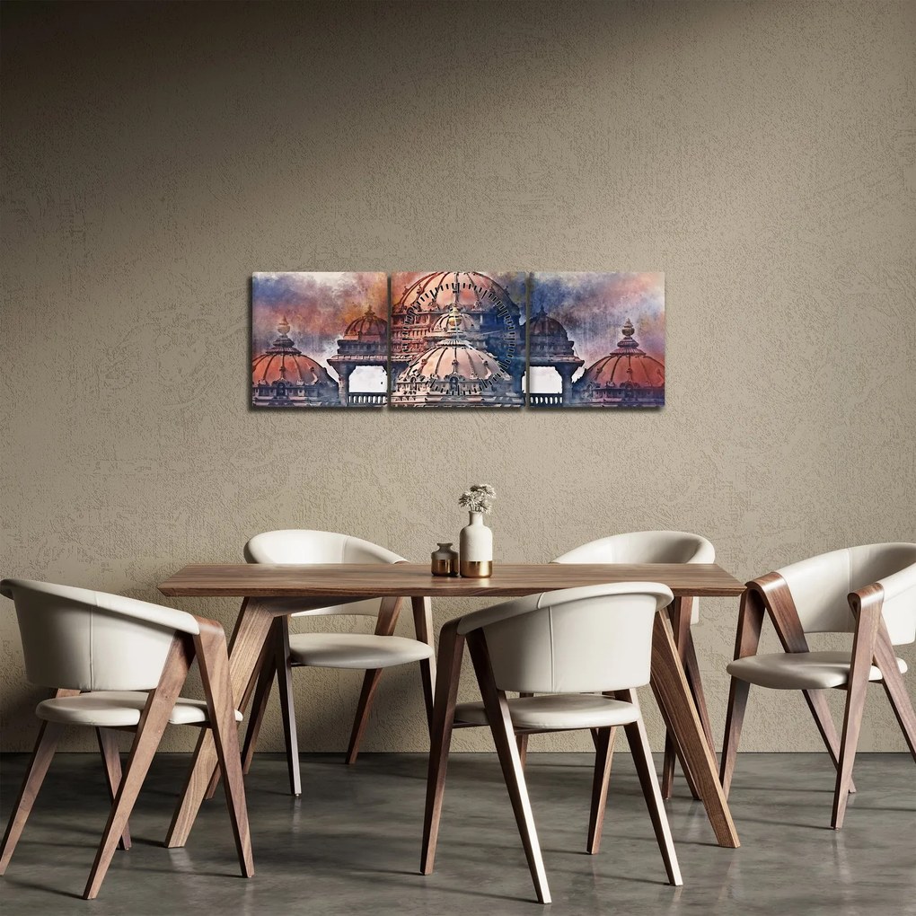 Obraz - Akshardham, New Delhi, Indie (z zegarem) (90x30 cm)