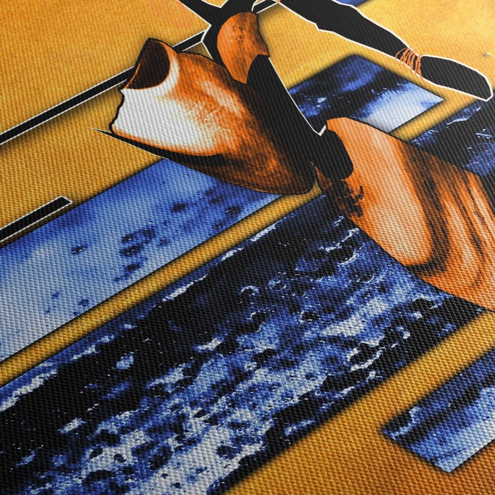 Obraz obrazu abstrakcyjnego (z zegarem) (90x30 cm)