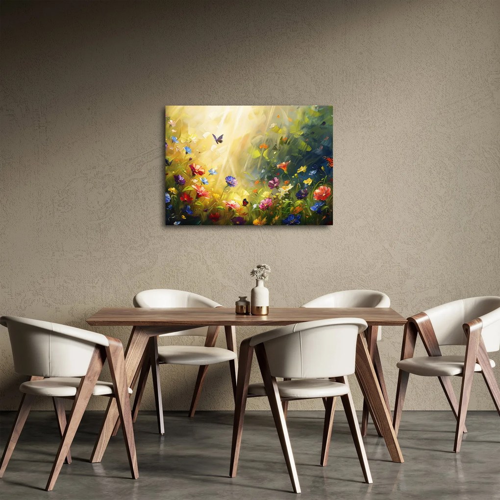 Obraz - Wiosenna łąka kwiatowa, malarstwo (70x50 cm)