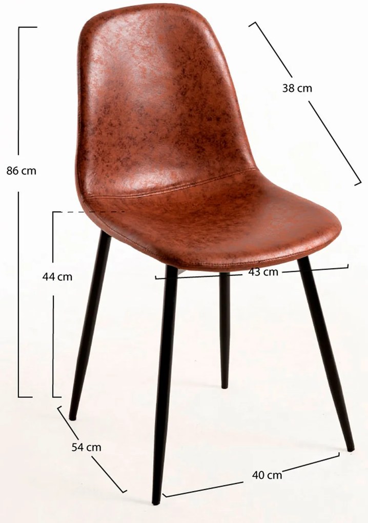 Czarne krzeso Teok w stylu vintage ze sztucznej skóry