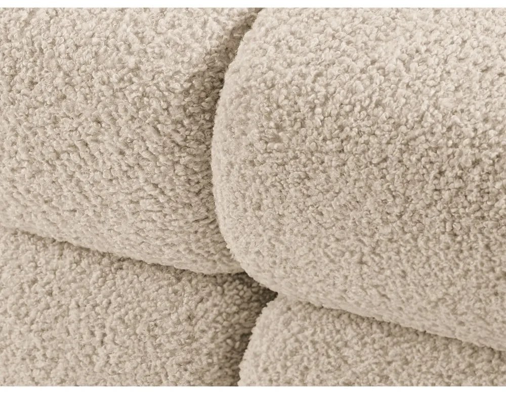 Beżowy moduł sofy z materiału bouclé (prawostronny) Bellis – Micadoni Home