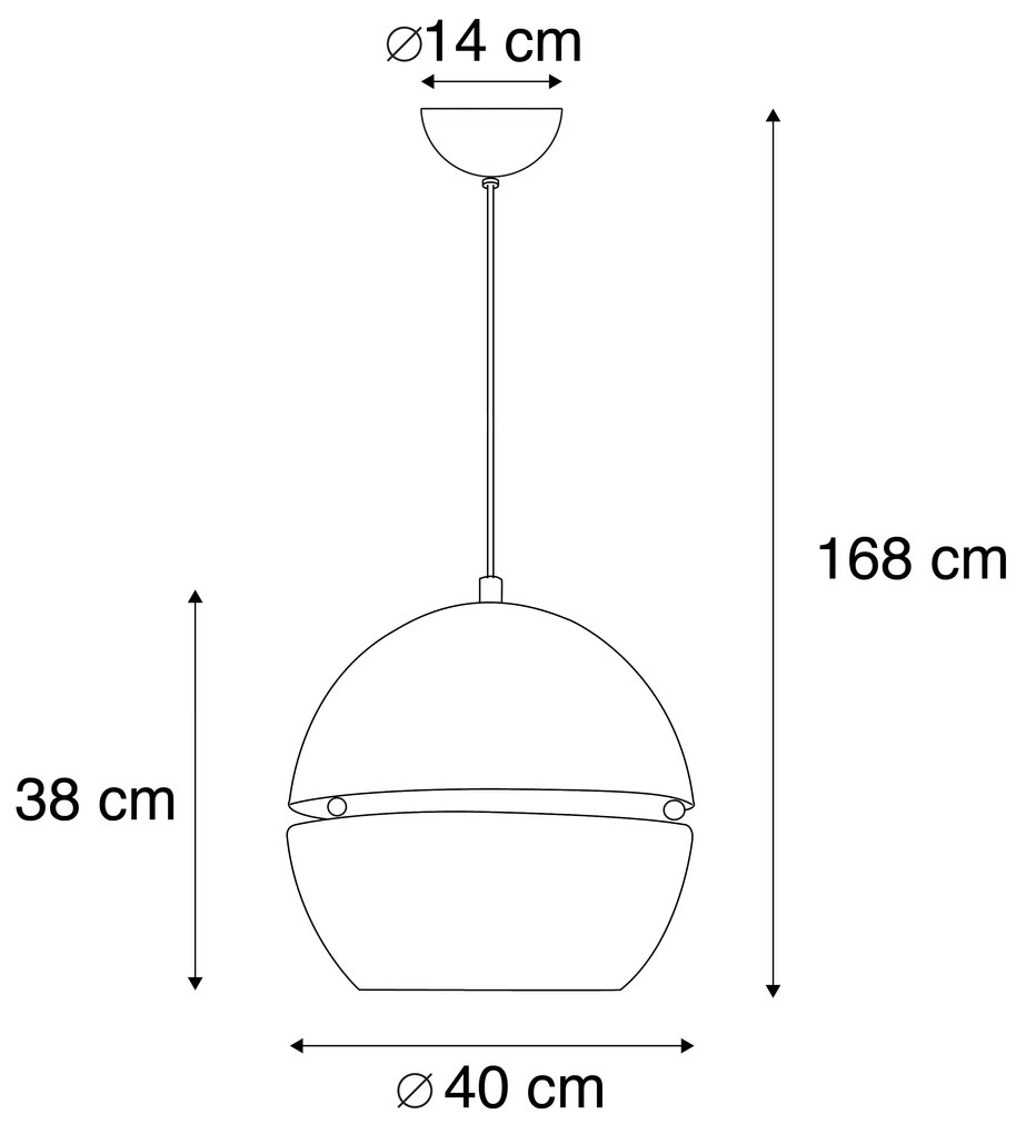 Lampa wisząca Retro złota 40 cm - Plasterek Retro Oswietlenie wewnetrzne