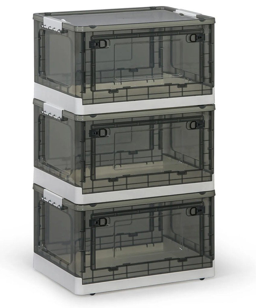 Składany plastikowy pojemnik do regału M 20 l, 415×290×235 mm